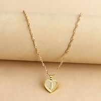 Simple Style Letter Heart Shape Alloy Plating Women's Pendant Necklace sku image 10