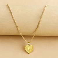 Simple Style Letter Heart Shape Alloy Plating Women's Pendant Necklace sku image 5