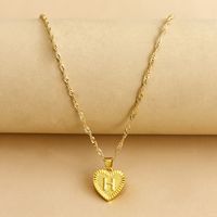 Simple Style Letter Heart Shape Alloy Plating Women's Pendant Necklace sku image 8