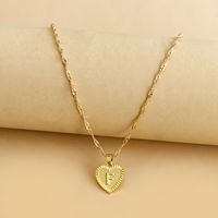 Simple Style Letter Heart Shape Alloy Plating Women's Pendant Necklace sku image 6