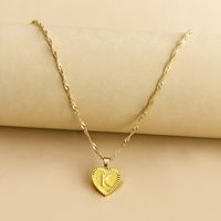 Simple Style Letter Heart Shape Alloy Plating Women's Pendant Necklace sku image 11