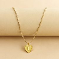 Simple Style Letter Heart Shape Alloy Plating Women's Pendant Necklace sku image 12