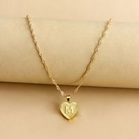 Simple Style Letter Heart Shape Alloy Plating Women's Pendant Necklace sku image 13