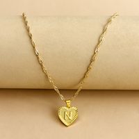 Simple Style Letter Heart Shape Alloy Plating Women's Pendant Necklace sku image 14