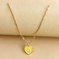 Simple Style Letter Heart Shape Alloy Plating Women's Pendant Necklace sku image 17