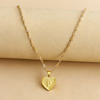 Simple Style Letter Heart Shape Alloy Plating Women's Pendant Necklace sku image 16