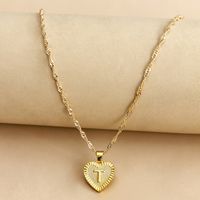 Simple Style Letter Heart Shape Alloy Plating Women's Pendant Necklace sku image 20