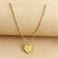 Simple Style Letter Heart Shape Alloy Plating Women's Pendant Necklace sku image 18