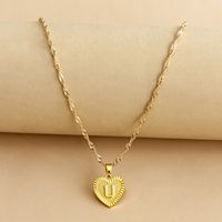 Simple Style Letter Heart Shape Alloy Plating Women's Pendant Necklace sku image 21