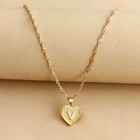 Simple Style Letter Heart Shape Alloy Plating Women's Pendant Necklace sku image 22