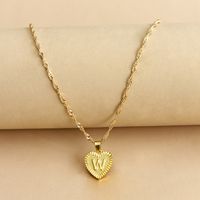 Simple Style Letter Heart Shape Alloy Plating Women's Pendant Necklace sku image 23