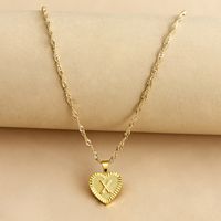 Simple Style Letter Heart Shape Alloy Plating Women's Pendant Necklace sku image 24