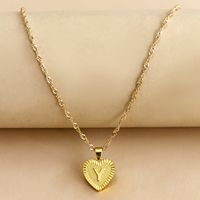 Simple Style Letter Heart Shape Alloy Plating Women's Pendant Necklace sku image 25