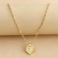 Simple Style Letter Heart Shape Alloy Plating Women's Pendant Necklace sku image 26