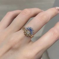 Wholesale Simple Style Shiny Star Moon Copper Plating Inlay Zircon Open Rings main image 4