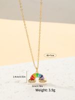 Copper Simple Style Rainbow Inlay Zircon Pendant Necklace sku image 1