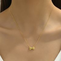 Simple Style Classic Style Bow Knot Alloy Copper Plating Gold Plated Women's Pendant Necklace main image 1