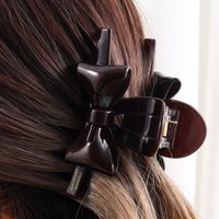 Women's Simple Style Solid Color Acetic Acid Sheets Bowknot Hair Claws sku image 4