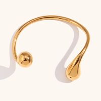 Stainless Steel 18K Gold Plated Elegant Simple Style Water Droplets Rings Bracelets main image 2