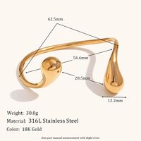 Stainless Steel 18K Gold Plated Elegant Simple Style Water Droplets Rings Bracelets sku image 4
