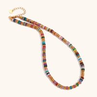 Retro Ethnic Style Geometric Stainless Steel Natural Stone 18K Gold Plated Necklace In Bulk main image 5