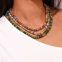 Retro Ethnic Style Geometric Stainless Steel Natural Stone 18K Gold Plated Necklace In Bulk main image 4