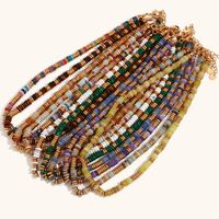 Retro Ethnic Style Geometric Stainless Steel Natural Stone 18K Gold Plated Necklace In Bulk main image 1