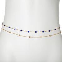 Simple Style Solid Color Metal Inlay Zircon Women's Waist Chain sku image 4