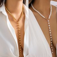 Élégant Sexy Géométrique Perle Artificielle De Gros Collier main image 1