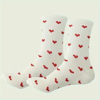 Women's Casual Heart Shape Polyester Crew Socks A Pair sku image 1