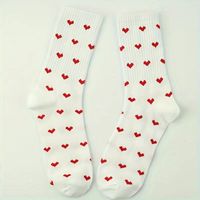 Women's Casual Heart Shape Polyester Crew Socks A Pair main image 5