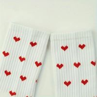 Women's Casual Heart Shape Polyester Crew Socks A Pair main image 2