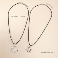Simple Style Sun Moon Alloy Plating Couple Pendant Necklace main image 2