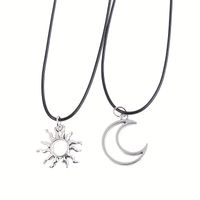 Simple Style Sun Moon Alloy Plating Couple Pendant Necklace main image 4
