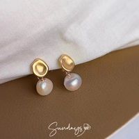 1 Pair IG Style Irregular Plating Alloy Freshwater Pearl Drop Earrings main image 5