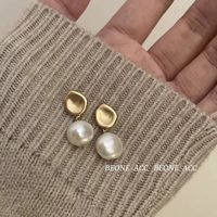 1 Pair IG Style Irregular Plating Alloy Freshwater Pearl Drop Earrings sku image 1