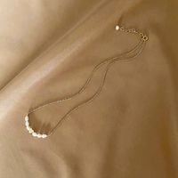 Einfacher Stil Herzform Süßwasserperle Kupfer Halskette In Masse main image 4