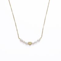 Simple Style Heart Shape Freshwater Pearl Copper Necklace In Bulk main image 3