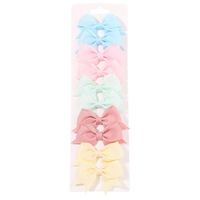 Girl'S IG Style Sweet Solid Color Bow Knot Polyester Ribbed Band Pleated Hair Clip main image 4