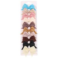 Girl'S IG Style Sweet Solid Color Bow Knot Polyester Ribbed Band Pleated Hair Clip main image 3