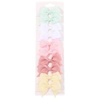Girl'S IG Style Sweet Solid Color Bow Knot Polyester Ribbed Band Pleated Hair Clip sku image 4