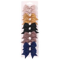 Mädchen IG-Stil Süss Einfarbig Bogenknoten Polyester-gerifte Streifen Falten Haarklammer sku image 16