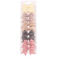 Girl'S IG Style Sweet Solid Color Bow Knot Polyester Ribbed Band Pleated Hair Clip sku image 12