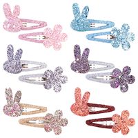 Girl'S Cute Rabbit Flower Non-Woven Bronzing Glitter Hair Clip main image 6