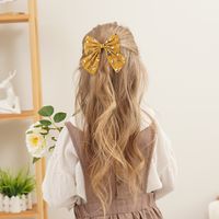 Girl'S Casual Sweet Flower Bow Knot Cotton And Linen Printing Hair Clip main image 5