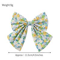Girl'S Casual Sweet Flower Bow Knot Cotton And Linen Printing Hair Clip main image 2