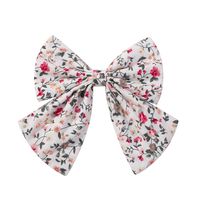 Girl'S Casual Sweet Flower Bow Knot Cotton And Linen Printing Hair Clip sku image 3
