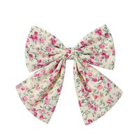 Girl'S Casual Sweet Flower Bow Knot Cotton And Linen Printing Hair Clip sku image 2