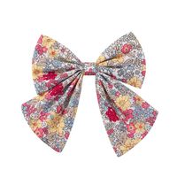 Girl'S Casual Sweet Flower Bow Knot Cotton And Linen Printing Hair Clip sku image 1