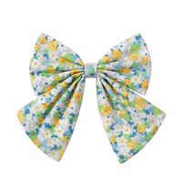 Girl'S Casual Sweet Flower Bow Knot Cotton And Linen Printing Hair Clip sku image 4